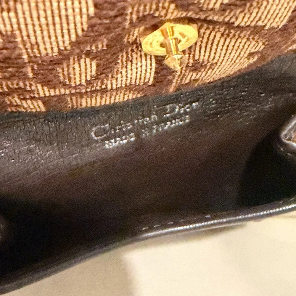 Authentic Christian Dior Brown and Black Coin Purse Good Condition